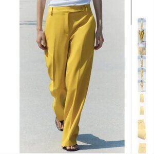NWT ZARA ZW COLLECTION STRAIGHT LEG PANTS YELLOW